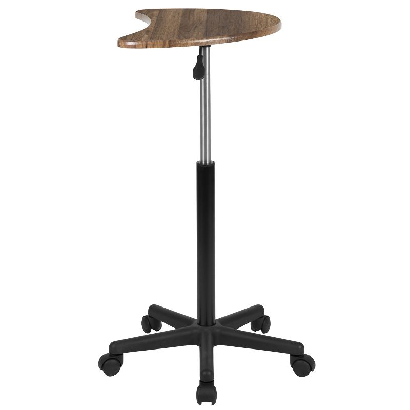 Flash Furniture Rustic Walnut Sit to Stand Mobile Laptop Computer Desk