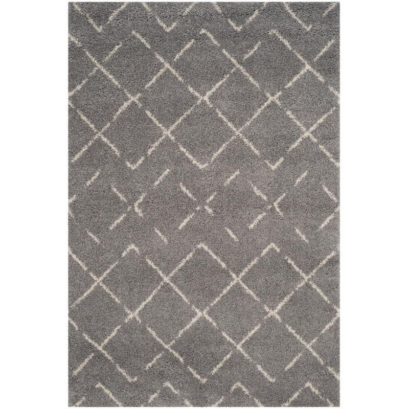 Arizona Shag ASG743 Power Loomed Indoor Area Rug - Grey/Ivory - 4'x6' - Safavieh