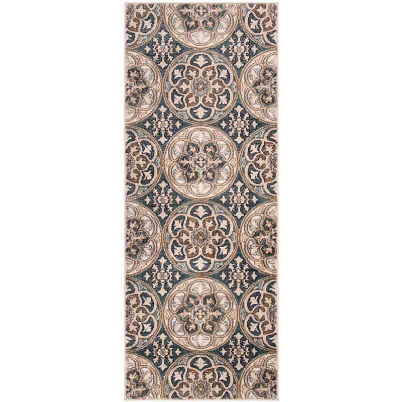 Lyndhurst LNH341 Power Loomed Runner Rug - Slate Blue/Beige - 2'3"x6' - Safavieh