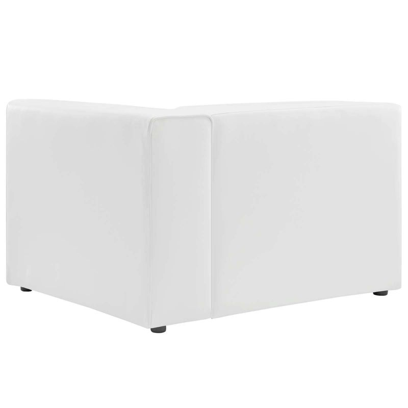 Modway Mingle Vegan Leather Right Armchair White: Modern Faux Leather, No Assembly, Wood Frame