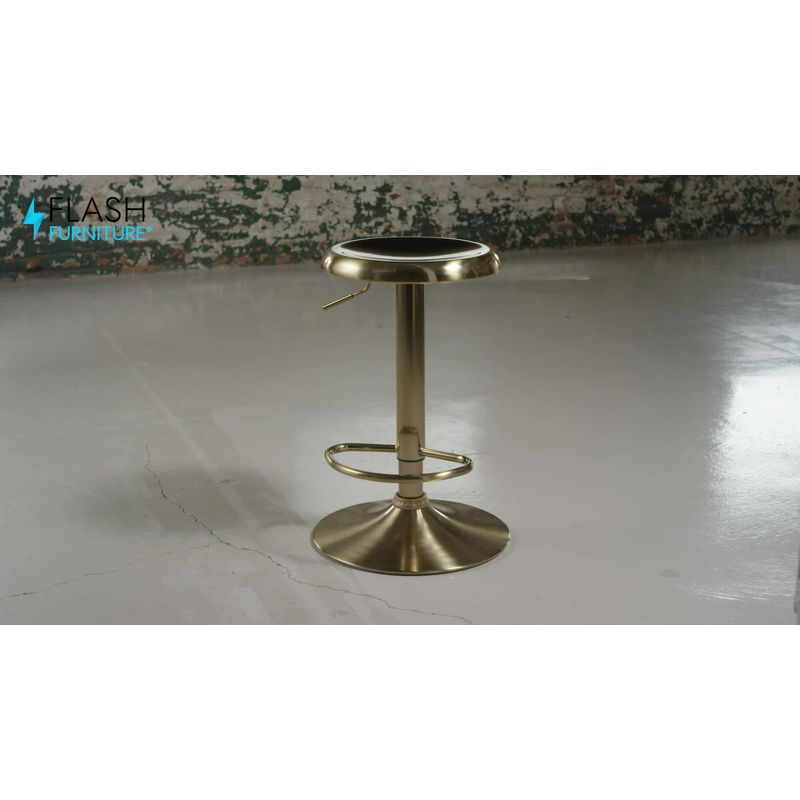 Flash Furniture Madrid Series Adjustable Height Retro Barstool in Rose Gold Finish