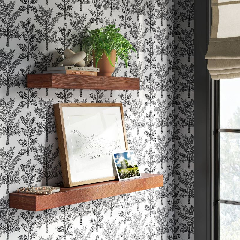 24" Floating Dark Wood Shelf Walnut Brown - Threshold™: Wall-Mounted, Open Shelving, FSC Certified Wood