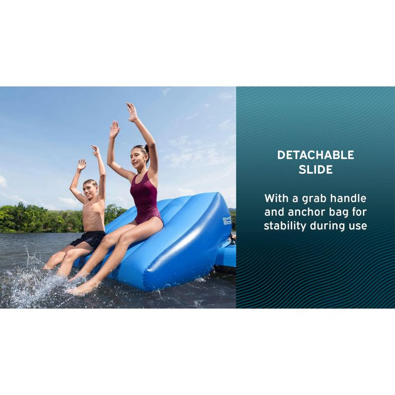 Bestway Hydro-Force Tropical Breeze 6 Person Inflatable Floating Party Island, Water Float Lounger with 6 Cup Holders, Backrests, and Sun Shade