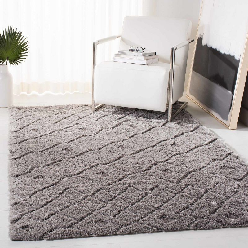 Sparta Shag SPG514 Power Loomed Indoor Accent Rug - Grey/Grey - 3'x5' - Safavieh