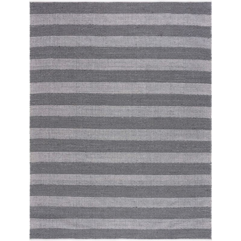 Striped Kilim STK802 Hand Woven Area Rug - Ivory/Black - 8'x10' - Safavieh.