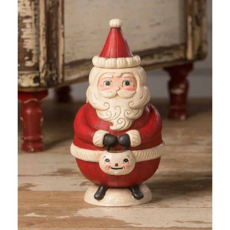 Johanna Parker 7.75 In St. Nick Jolly Jar Snowman Bucket Claus Santa Figurines