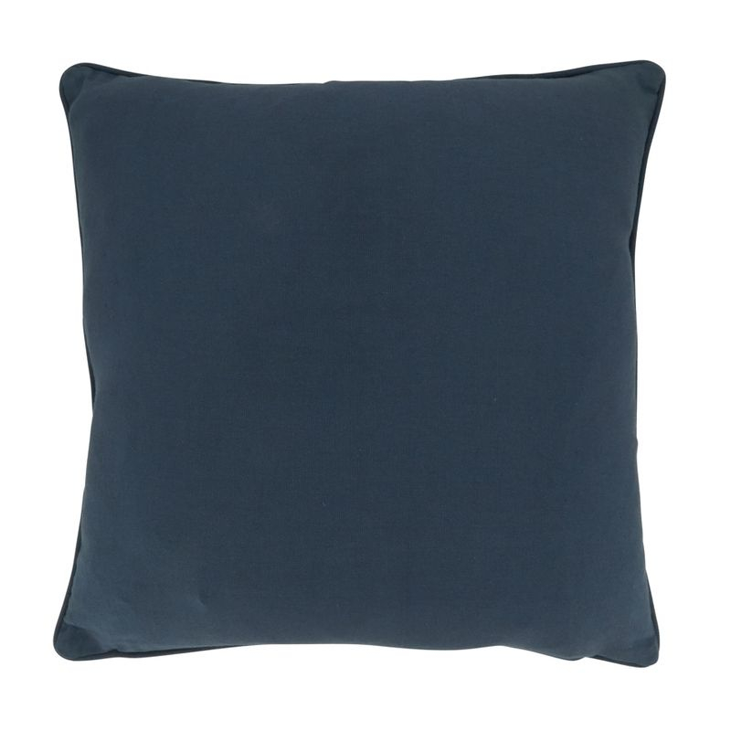 Saro Lifestyle Sail Boat Applique  Decorative Pillow Cover, Blue, 18"