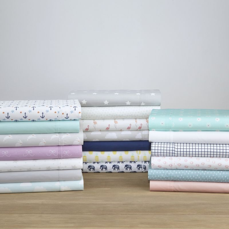 Pointehaven Stardance 200 Thread Count Printed Cotton Percale 3 pc Sheet Set, Twin Extra Long