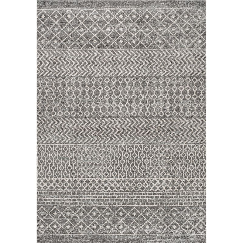 3' x 5' Arta Moroccan Modern Geometric Rug Area Rug, Gray/Cream - JONATHAN Y