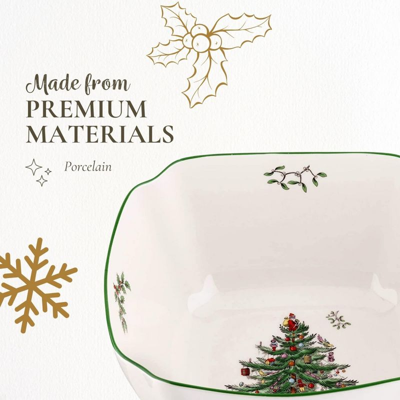 Spode Christmas Tree Large Square Serving Bowl - 10 Inch