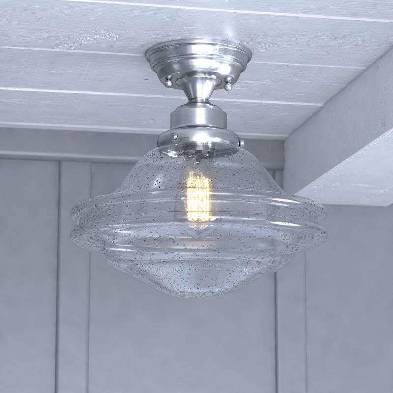 Vaxcel Huntley 1 - Light Flush Mount in  Satin Nickel