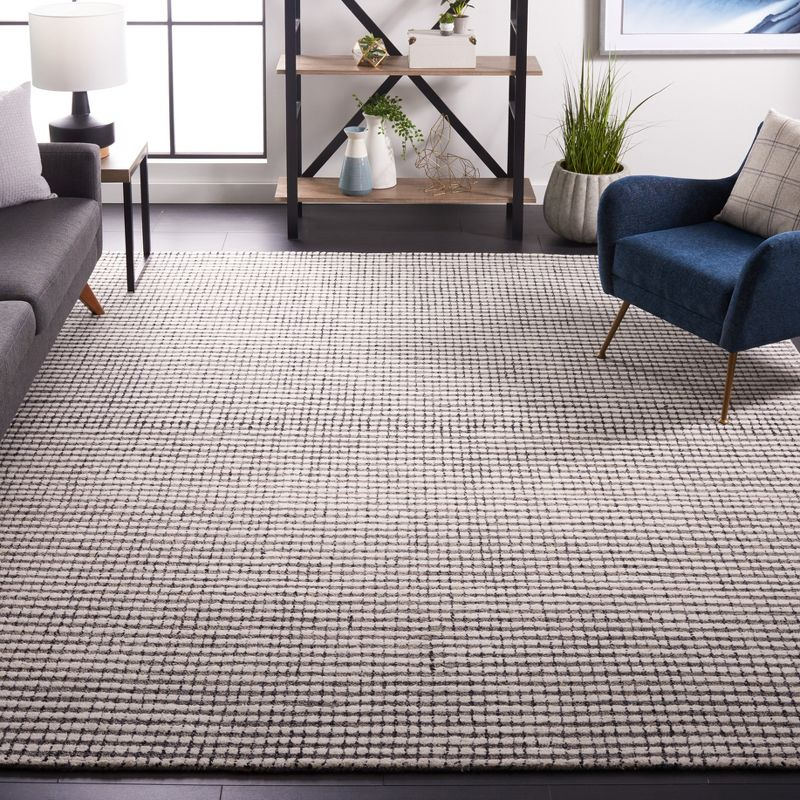 Abstract ABT853 Handmade Indoor Area Rug - Grey/Ivory - 8'x10' - Safavieh