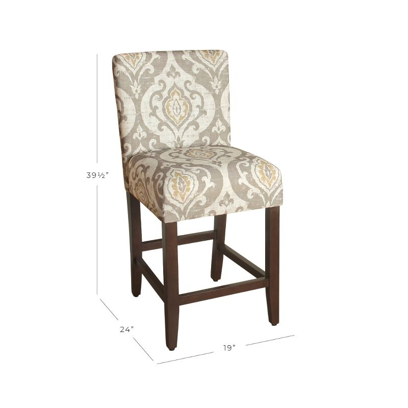 HomePop 24" Counter Height Barstool Natural : Upholstered, Wood Legs, Easy to Assemble