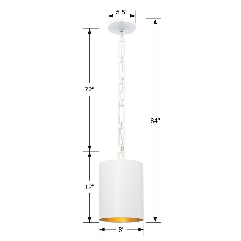 Crystorama Lighting Alston 1 - Light Chandelier in  Matte White/Antique Gold