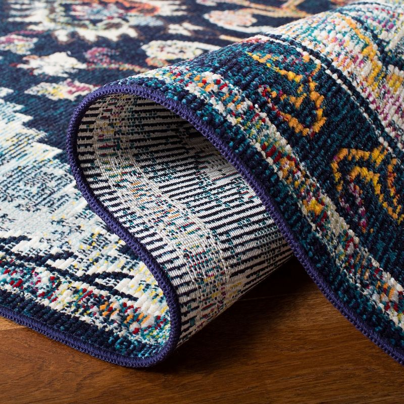 Crystal CRS501 Loomed Indoor Area Rug - Navy/Fuchsia - 7'x7' - Safavieh