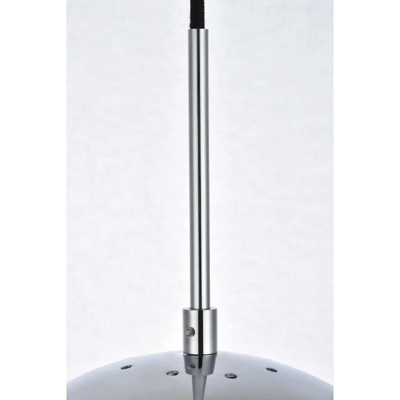 Elegant Lighting Eclipse 1 Light Chrome Pendant With Frosted White Glass