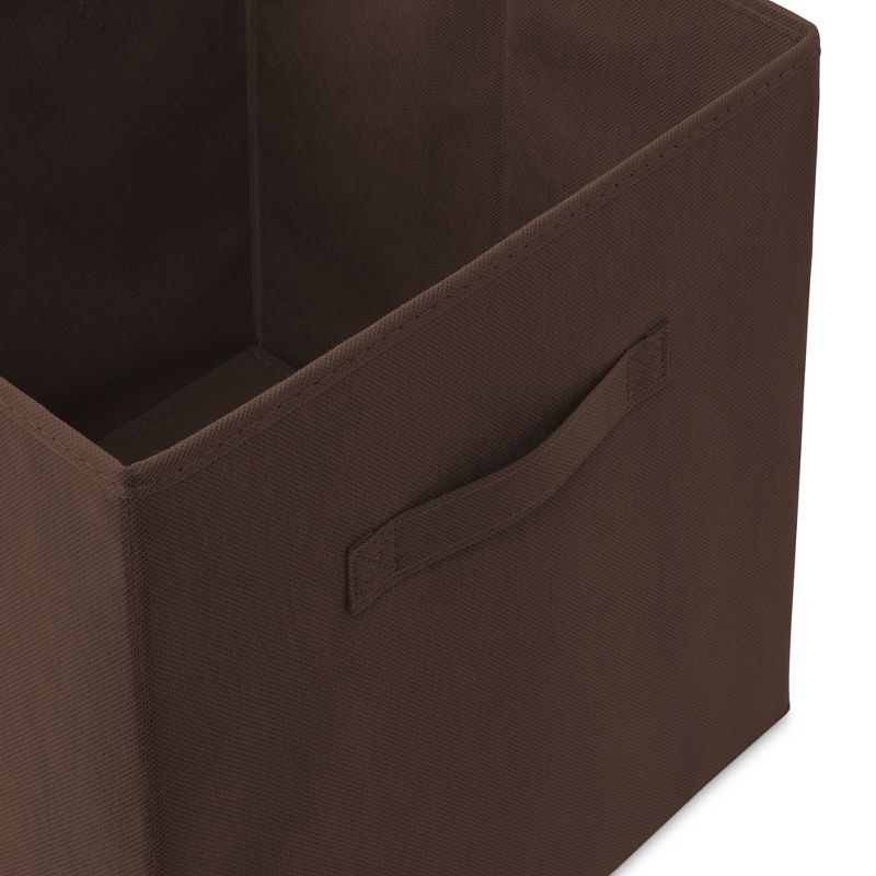 Casafield Set of 6 Collapsible Fabric Storage Cube Bins, Brown - 13" Foldable Cloth Baskets for Shelves and Cubby Organizers