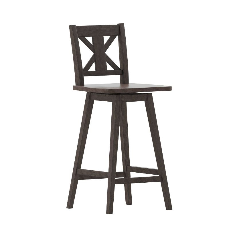 Taylor & Logan Bakersville Modern Farmhouse Wooden Swivel Bar and Counter Stool