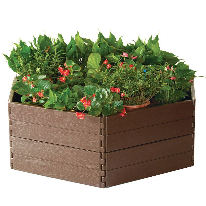Modern Home Raised Garden Bed Kit - Stackable Hexagon Modular Flower/Planter Kit