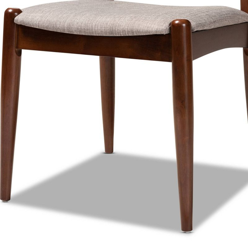 Set of 2 Aeron Wood Dining Chair Walnut - Baxton Studio: Retro-Inspired, Foam Padded, Tapered Legs