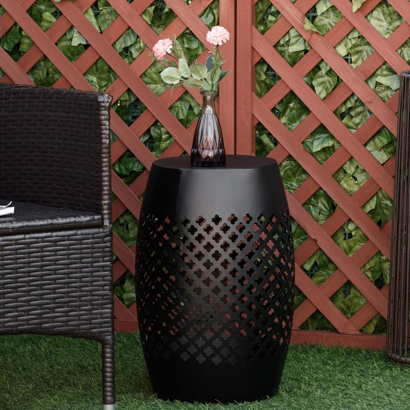 Latitude Run® Outsunny 12.5" Steel Round Patio End Table - Versatile Indoor & Outdoor Accent