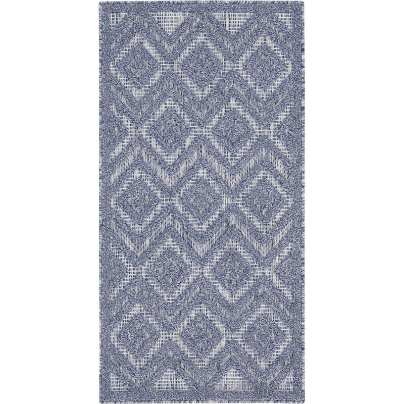 Nourison Versatile 2' x 4' Denim Blue Indoor Outdoor Rug