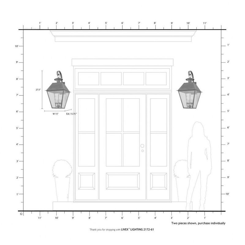 Livex Lighting Mansfield 4 - Light Wall Light in  Charcoal