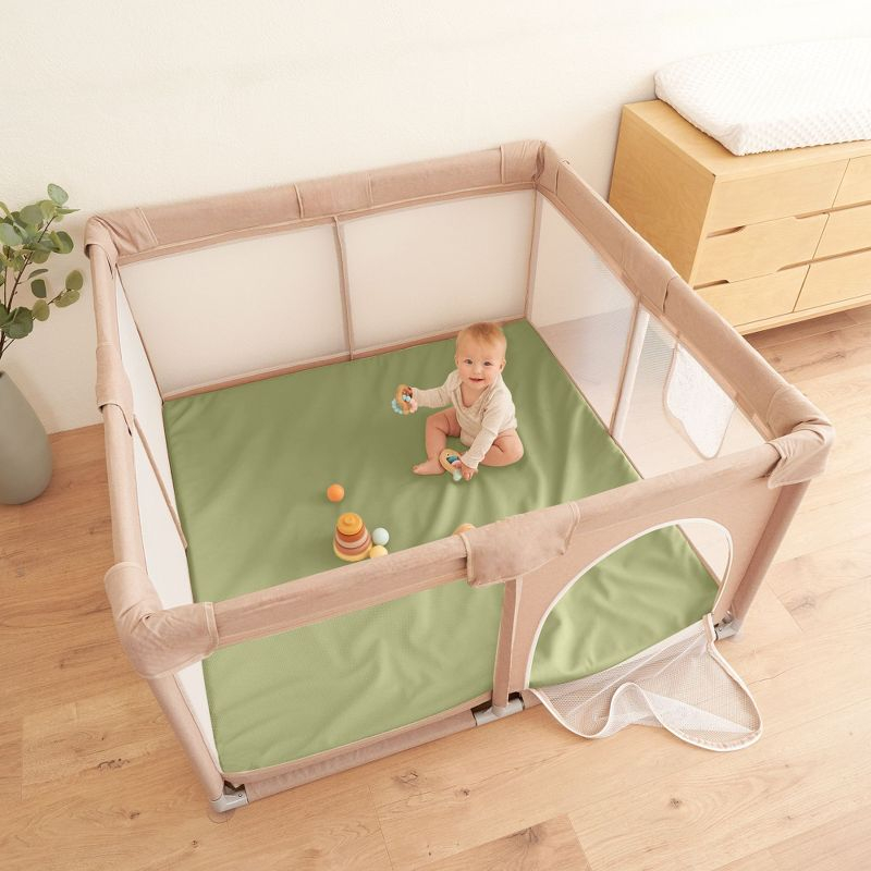 Stylish Padded Baby Play Mat - Extra Thick & Soft Vegan Leather Floor Mat for Safe Play - Beautiful Design Fits Any Playroom for Boys or Girls