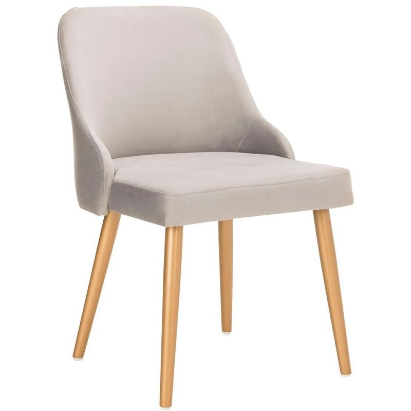 Lulu Upholstered Dining Chair (Set of 2) - Grey/Gold - Safavieh