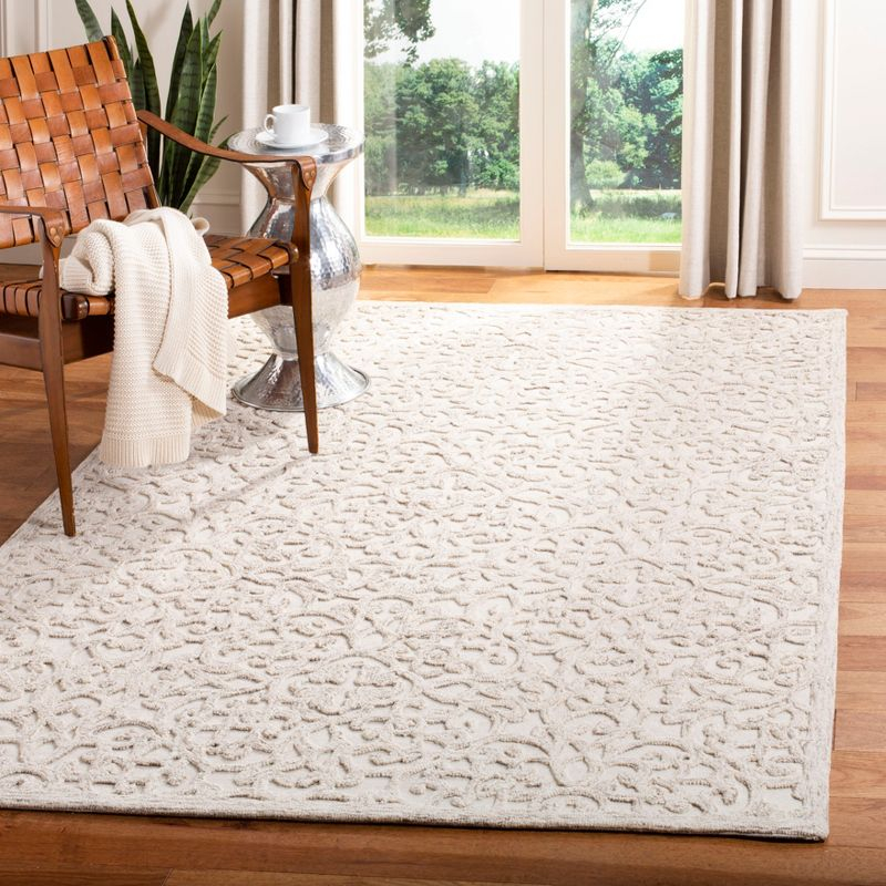 Trace TRC103 Hand Tufted Indoor Accent Rug - Camel/Ivory - 4'x6' - Safavieh