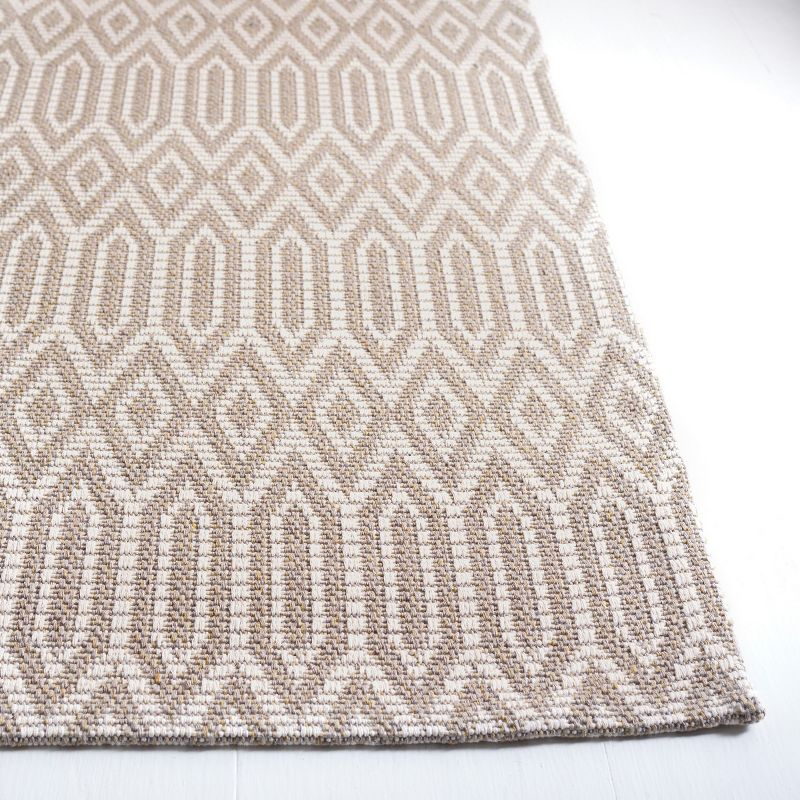 Martha Stewart Cotton - MSR405 - Indoor Power Loomed Area Rugs - Taupe/Cream - 4'x6'