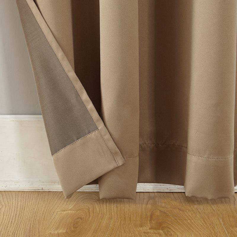 54"x63" Sun Zero Room Darkening Seymour Grommet Curtain Panel Taupe: Modern Energy Efficient Thermal Insulated