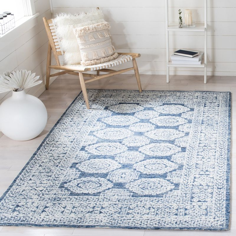 Metro MET803 Hand Tufted Indoor Area Rug - Natural/Blue - 4'x6' - Safavieh
