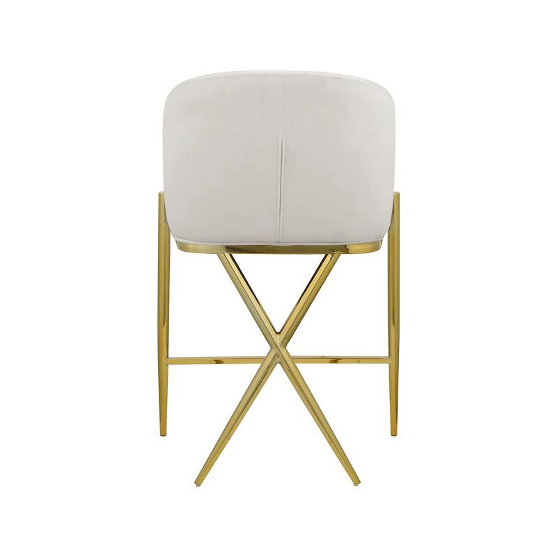 Meridian Furniture,Xavier Cream Velvet Counter Stool