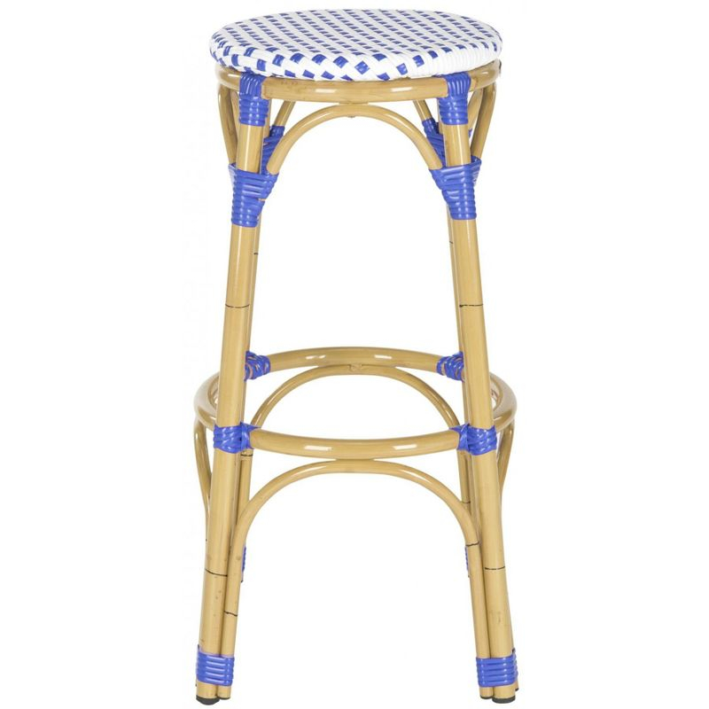 Kipnuk Barstool - Indoor/Outdoor - FOX5211 - Blue/White - Safavieh