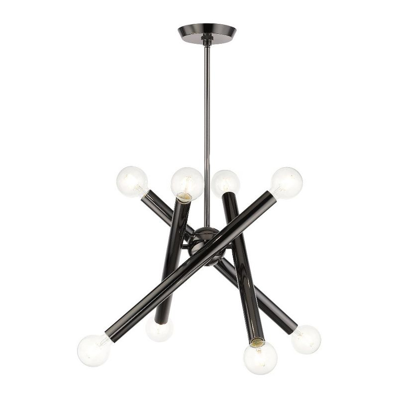 Livex Lighting Stafford 8 - Light Chandelier in  Black Chrome