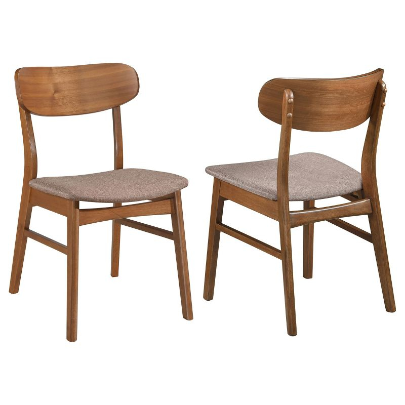 Coaster Elowen Dining Side Chair Light Walnut and Brown (Set of 2)
