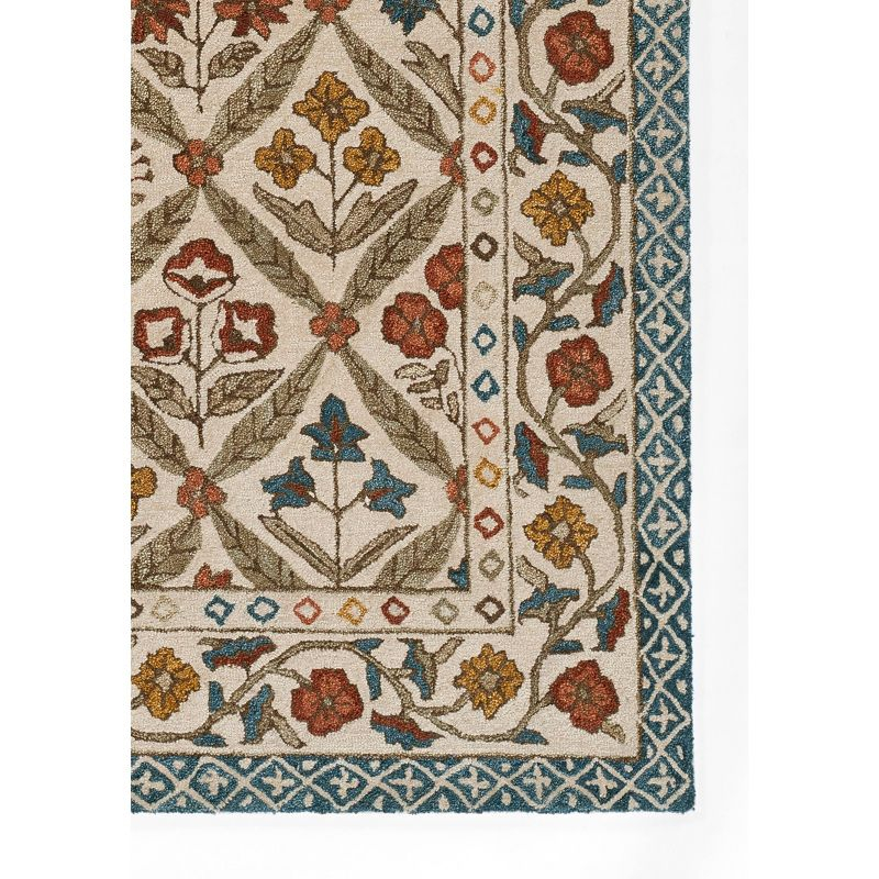 Momeni 5'x7'6" Cotswold Castle Combe Floral Handtufted Area Rug Blue: Wool, Medium Pile, Botanical Pattern, Indoor Use