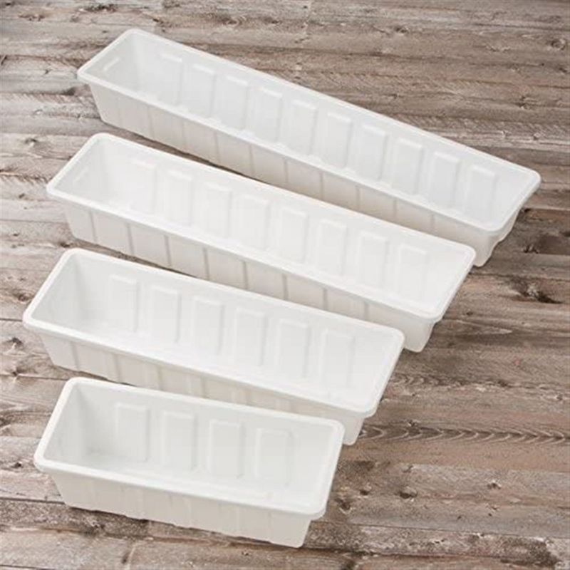 Novelty Poly-Pro Plastic Liner/Planter Flower Box, White, 24"