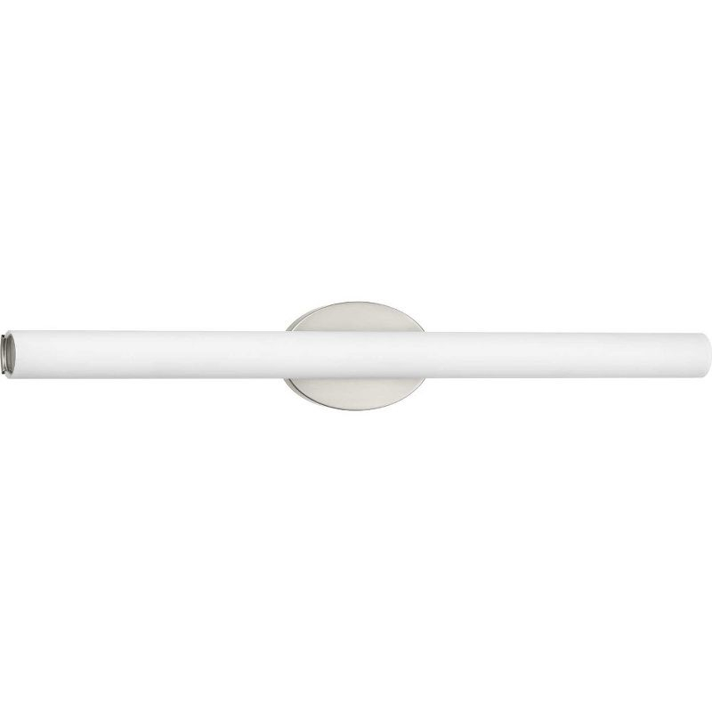 Progress Lighting Parallel Collection 1-Light LED Bath Vanity Fixture, Brushed Nickel, Opal Glass Shade