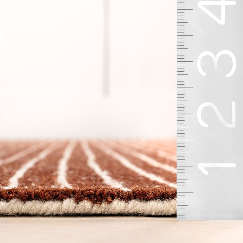 Nuloom Melrose Checked Wool Area Rug, 9' x 12', Chestnut