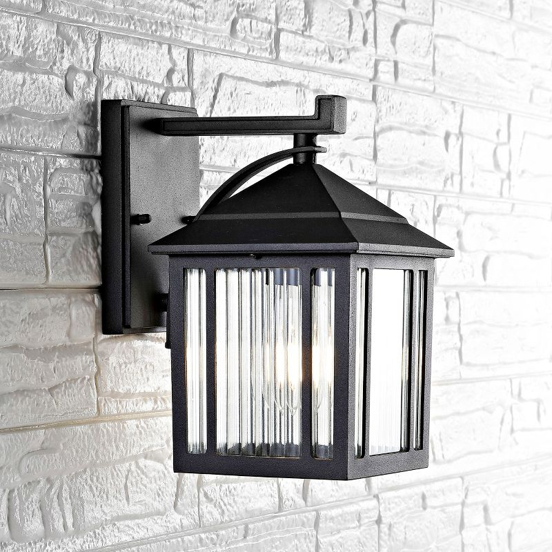 Ranzi Outdoor Wall Lantern - PLT4009 - Clear/Black - Safavieh