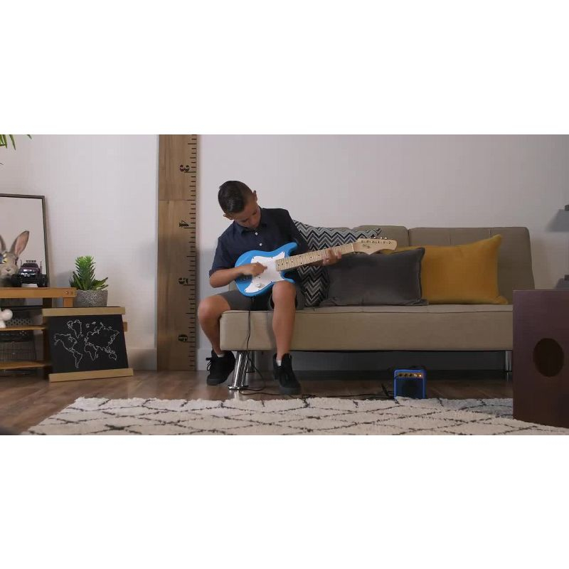 Best Choice Products 30in Kids Electric Guitar Beginner Starter Kit w/ 5W Amplifier, Strap, Case - Metallic Red