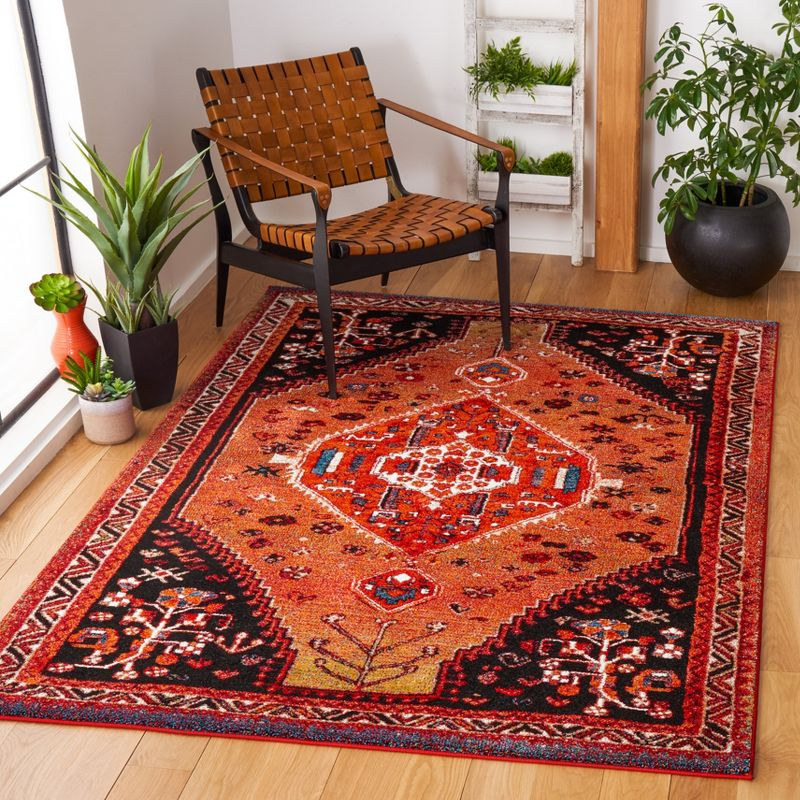 Vintage Hamadan VTH201 Power Loomed Area Rug - Orange/Red - 5'3"x7'6" - Safavieh.