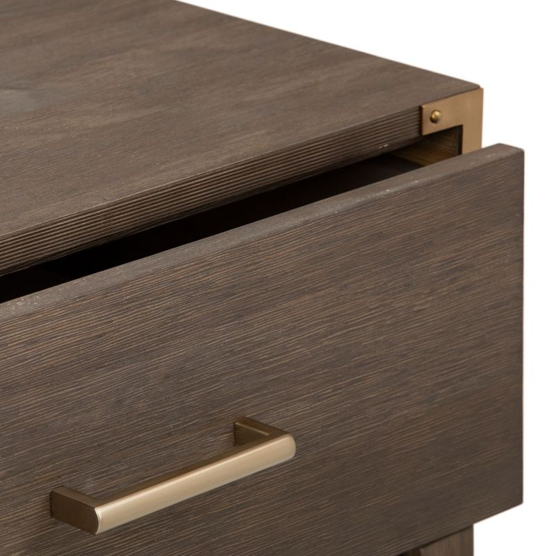 Plank+Beam Solid Wood Nightstand with 1 Drawer, Contemporary Side Table for Bedroom, Clay