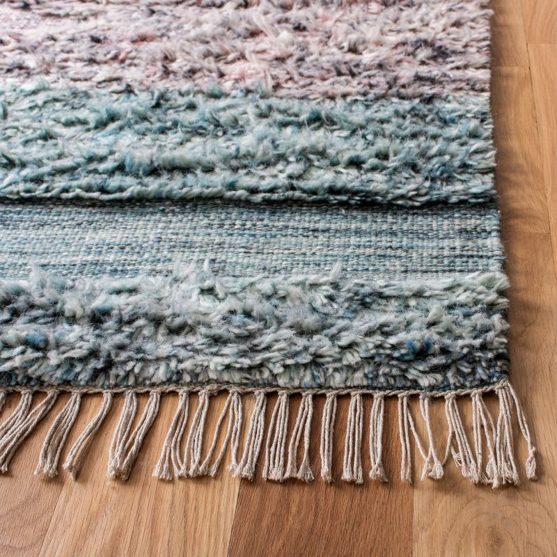 Casablanca CSB555 Hand Woven Wool Area Rug - Turquoise/Pink- 4' X 6' - Safavieh.