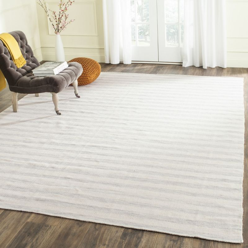 Dhurries DHU575 Hand Woven Flat Weave Area Rug Light Blue / Ivory 8' X 10' - Safavieh.
