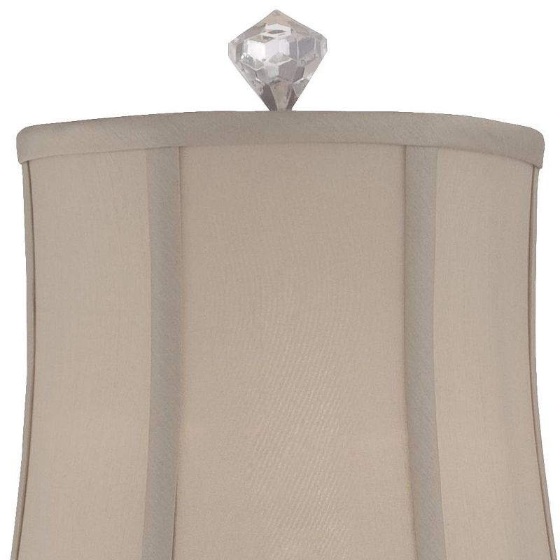 Vienna Full Spectrum Belardo Traditional Buffet Table Lamp 32" Tall Clear Crystal Taupe Bell Shade for Bedroom Living Room Bedside Nightstand Office