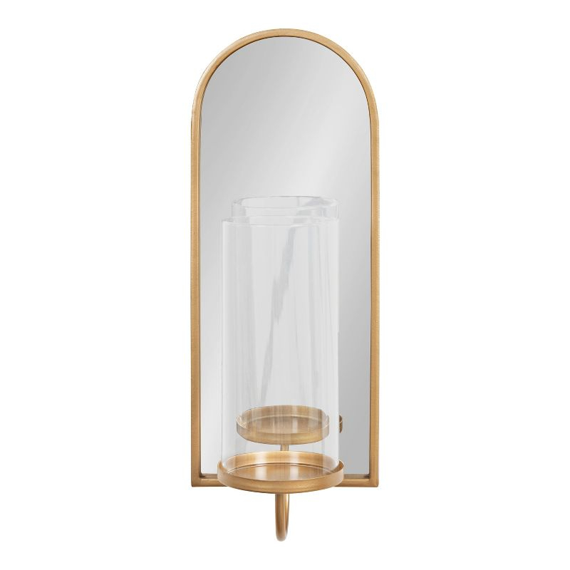 Kate and Laurel Ezerin Arch Metal Wall Sconce, 6x5x16, Gold