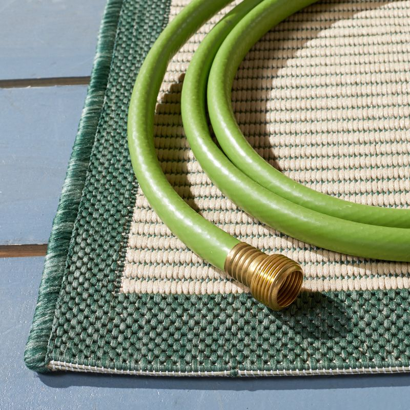 Courtyard CY7987 Power Loomed Indoor/Outdoor Area Rug - Dark Green/Beige - 5'3"x7'7" - Safavieh.